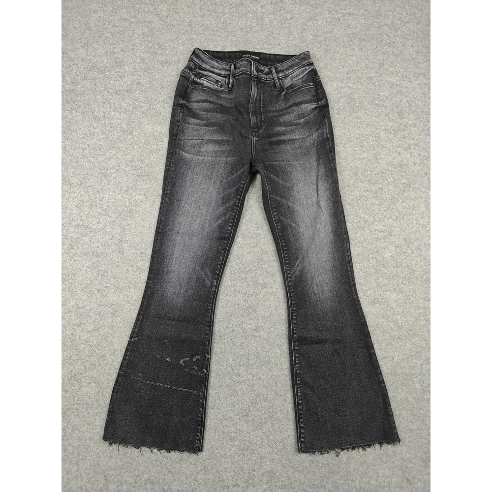 Black Orchid Flare Jeans Womens‎ 26 Gray Charcoal Wash Raw Hem Sample 26x26.5
